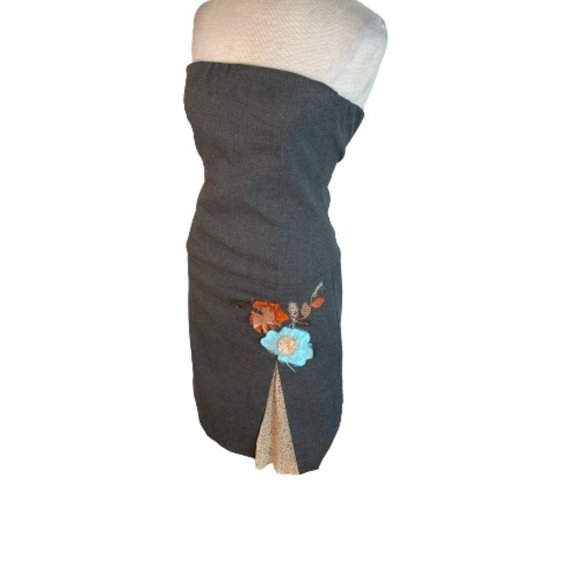 Ruth Strapless Mini Dress Gray Size 2 - Picture 1 of 8